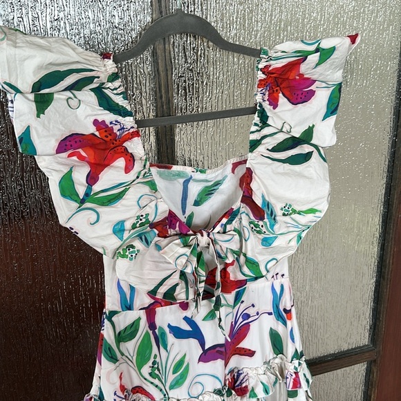 LA DoubleJ Red and Green Maxi Sundress with Flutter Sleeves - Picture 12 of 14